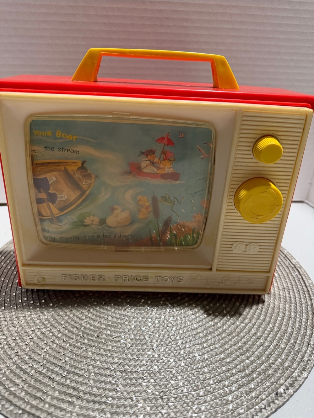 Fisher-Price Red and Yellow Carry Handle Toy TV
